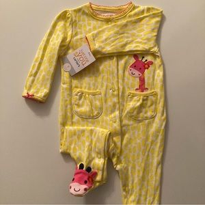 Just One You by Carter's Giraffe Buttoned Footed Onesie!